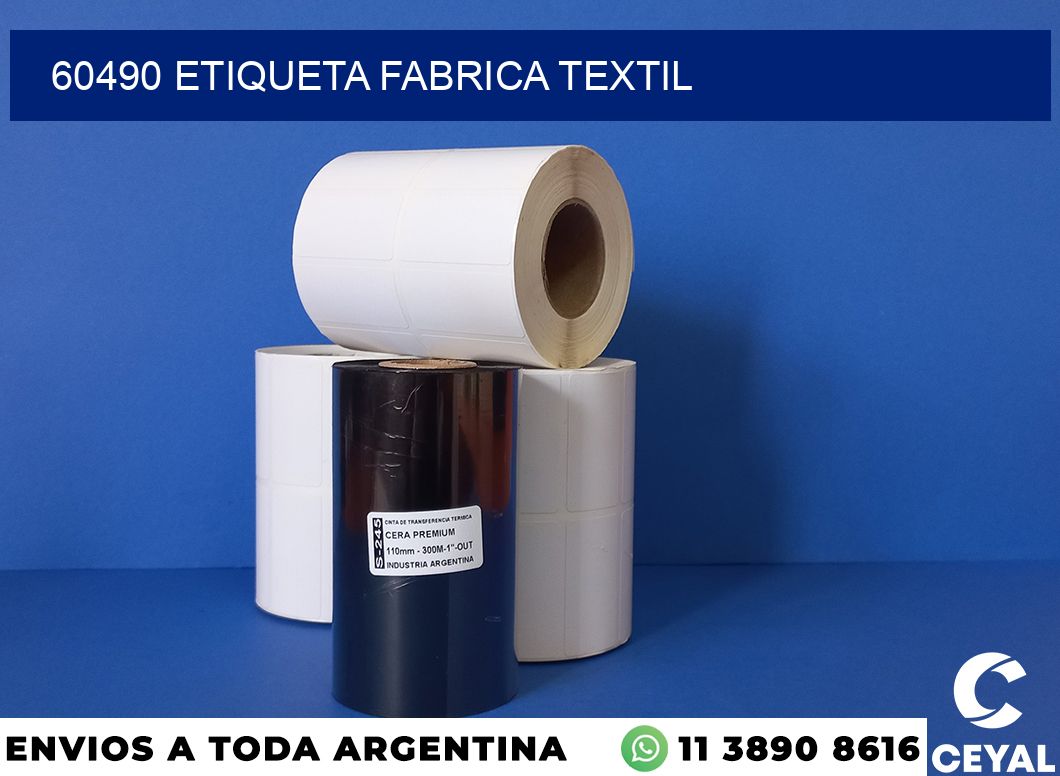 60490 etiqueta fabrica textil