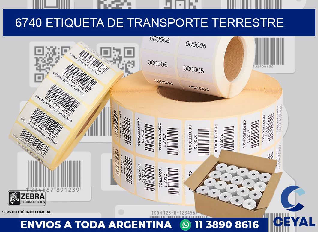 6740 Etiqueta de transporte terrestre