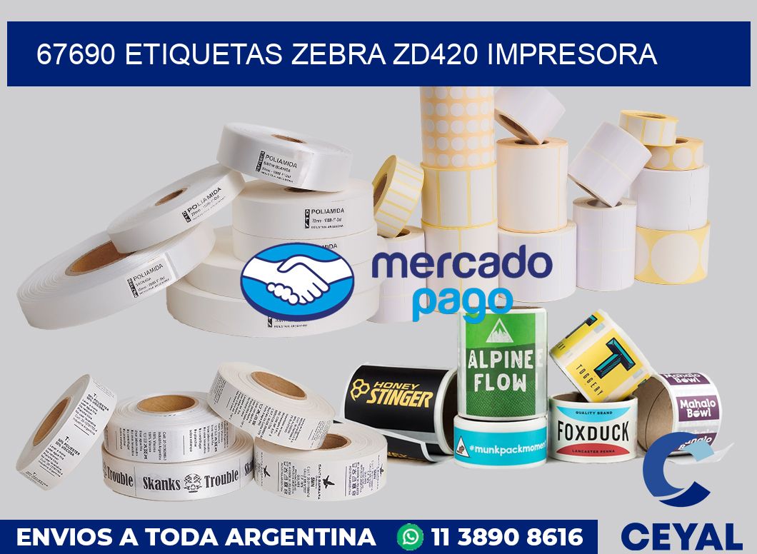 67690 etiquetas Zebra zd420 impresora