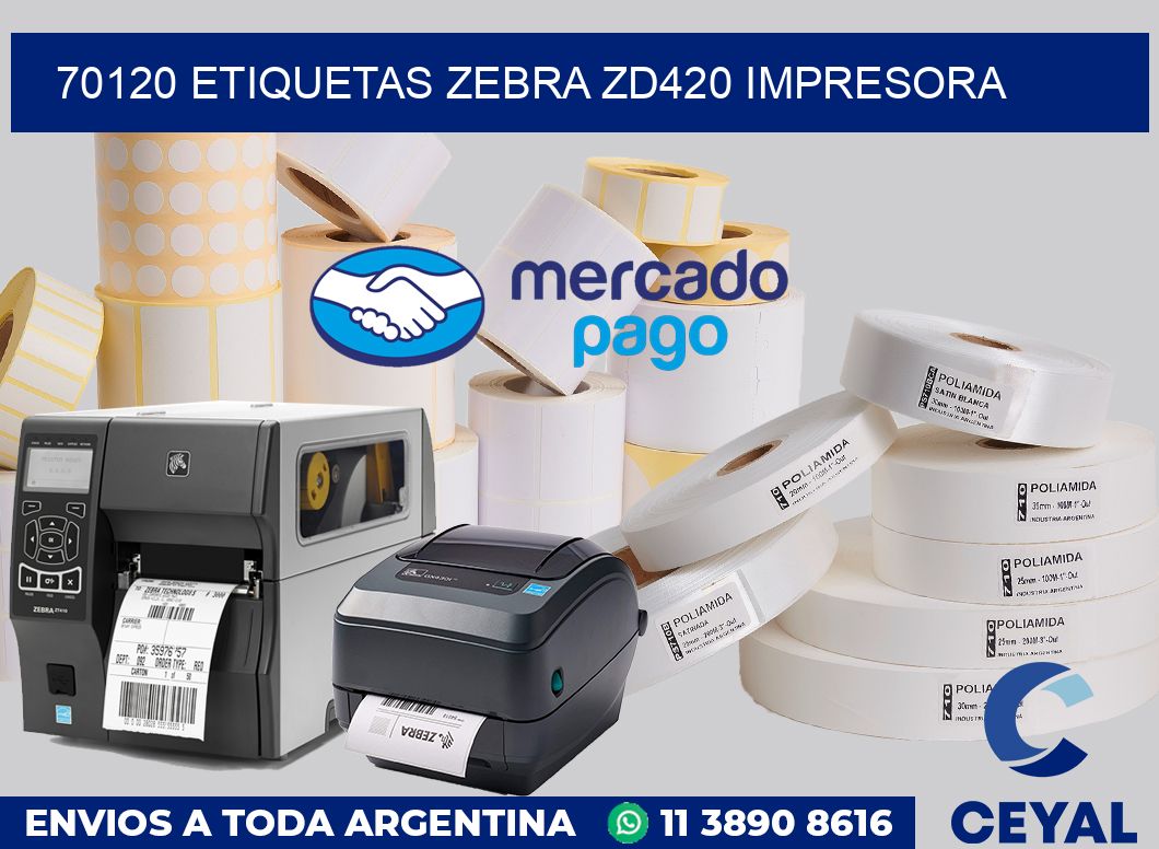 70120 etiquetas Zebra zd420 impresora