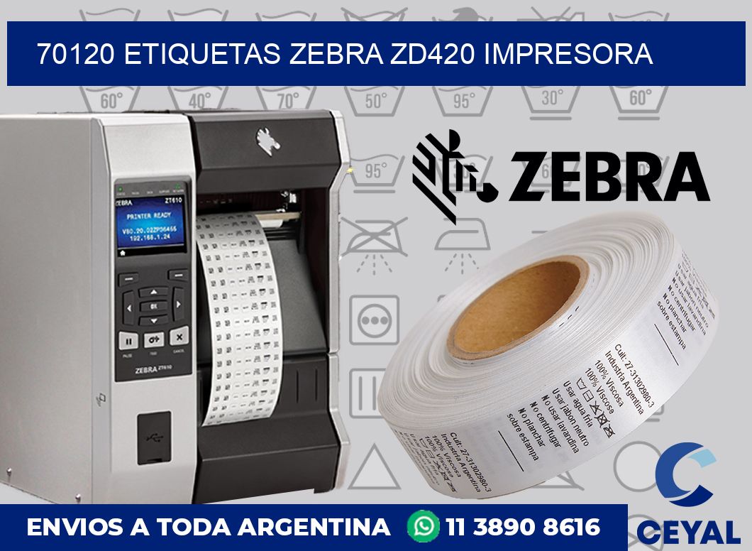 70120 etiquetas Zebra zd420 impresora