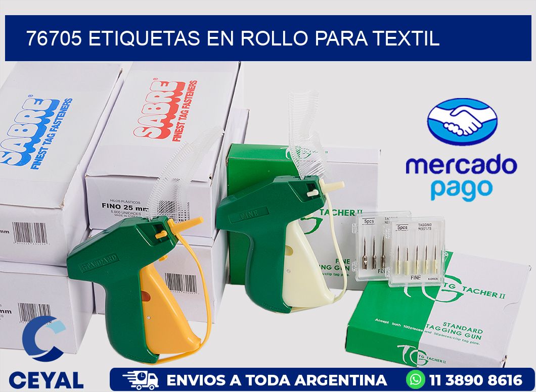 76705 etiquetas en rollo para textil