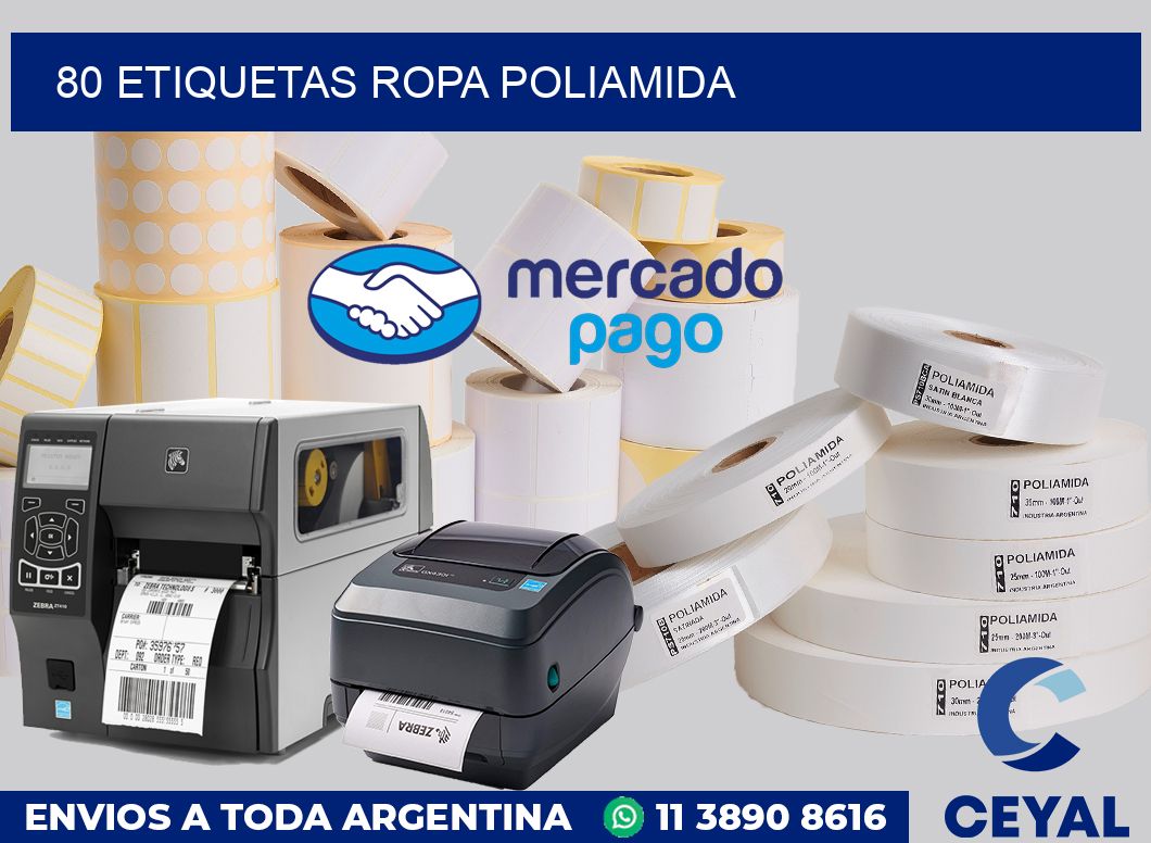 80 Etiquetas ropa poliamida