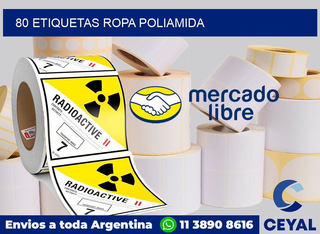 80 Etiquetas ropa poliamida