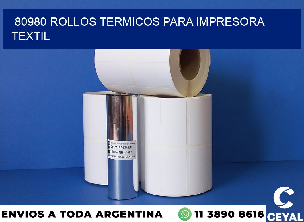 80980 rollos termicos para impresora textil