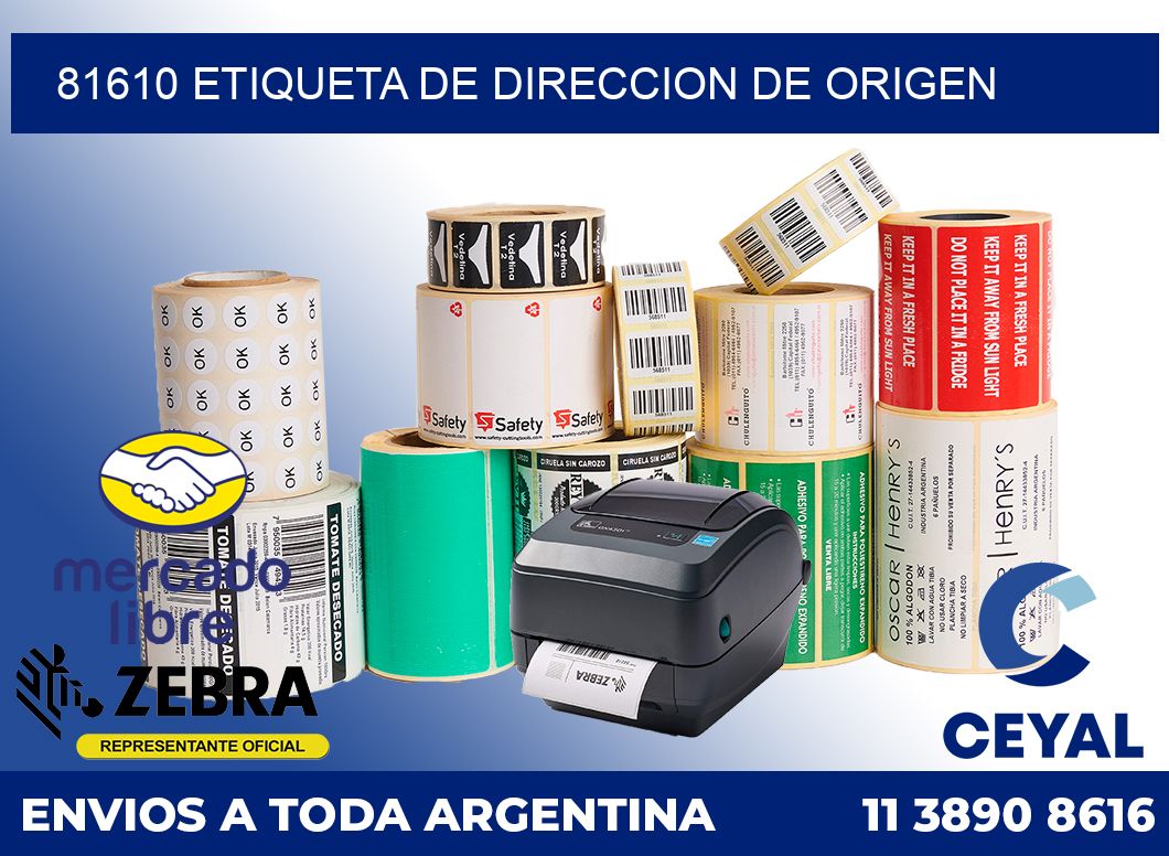 81610 Etiqueta de direccion de origen