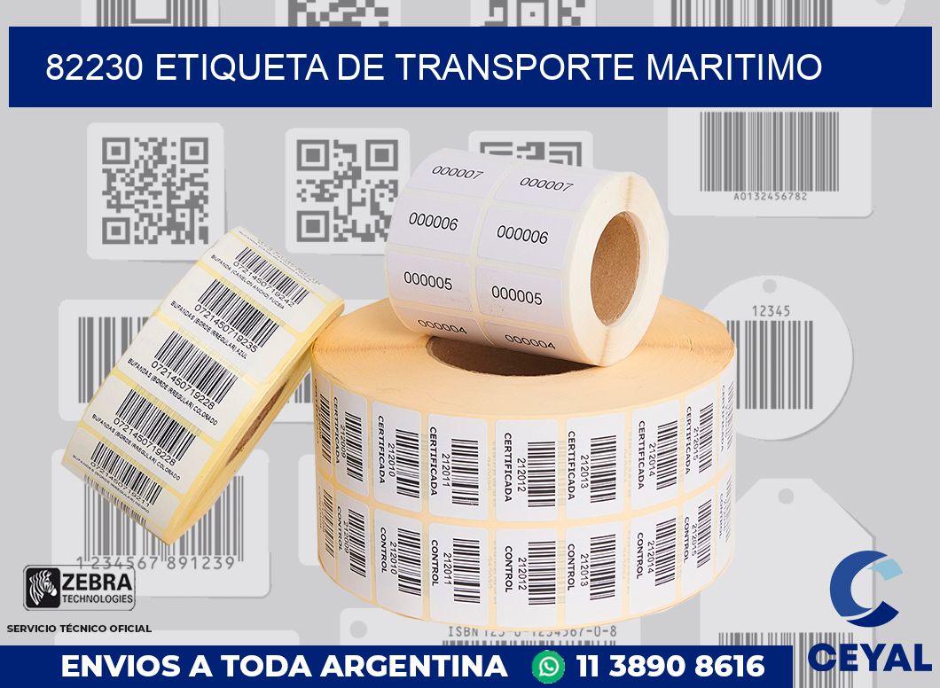 82230 Etiqueta de transporte maritimo