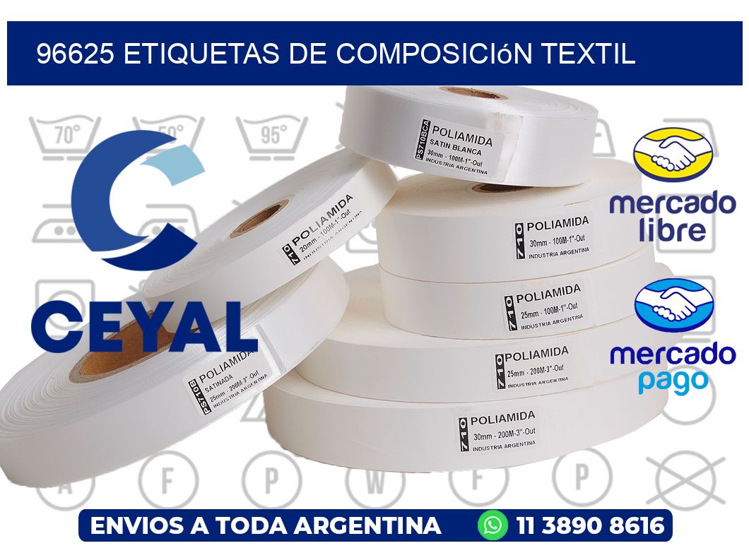 96625 Etiquetas de composición textil