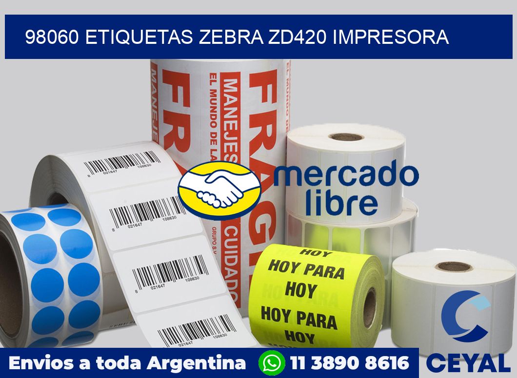 98060 etiquetas Zebra zd420 impresora