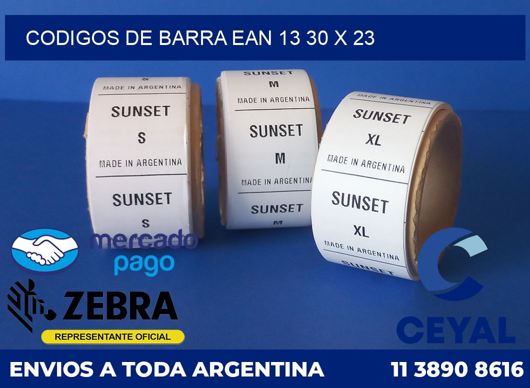 Codigos de barra EAN 13 30 x 23
