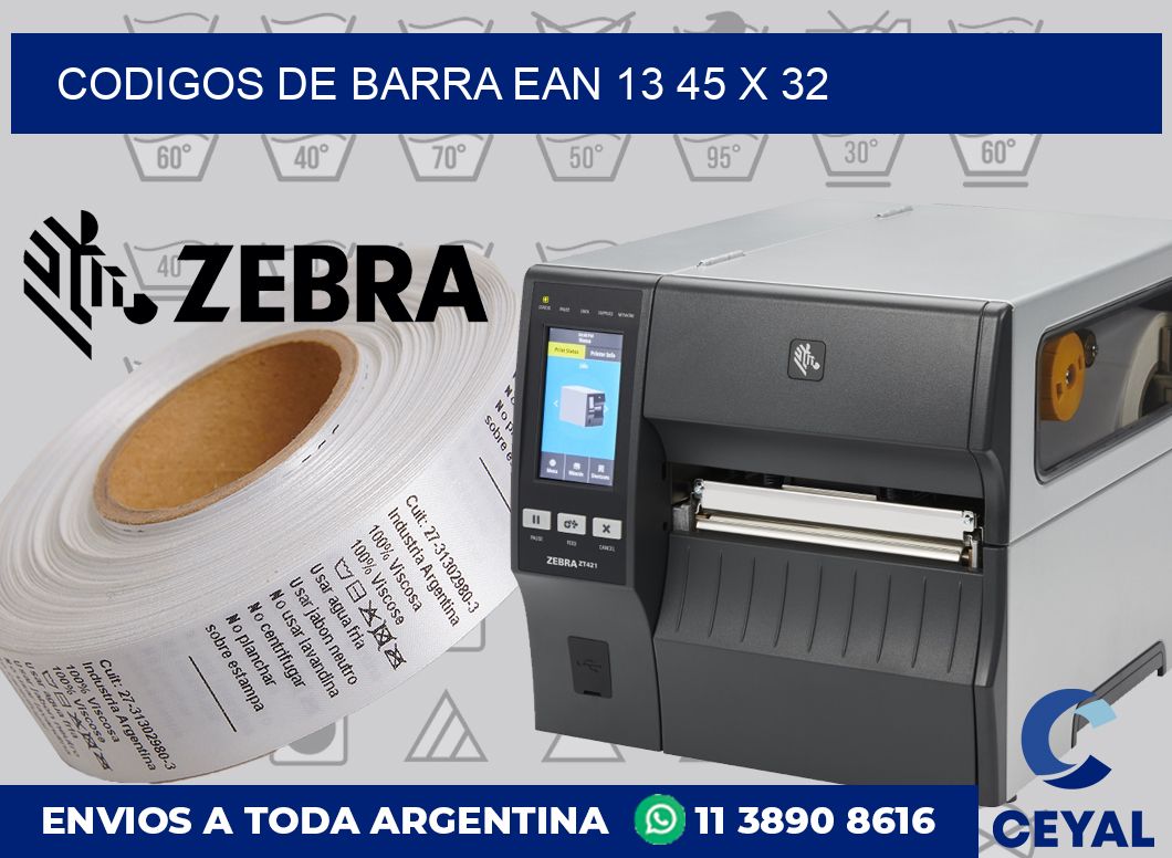Codigos de barra EAN 13 45 x 32