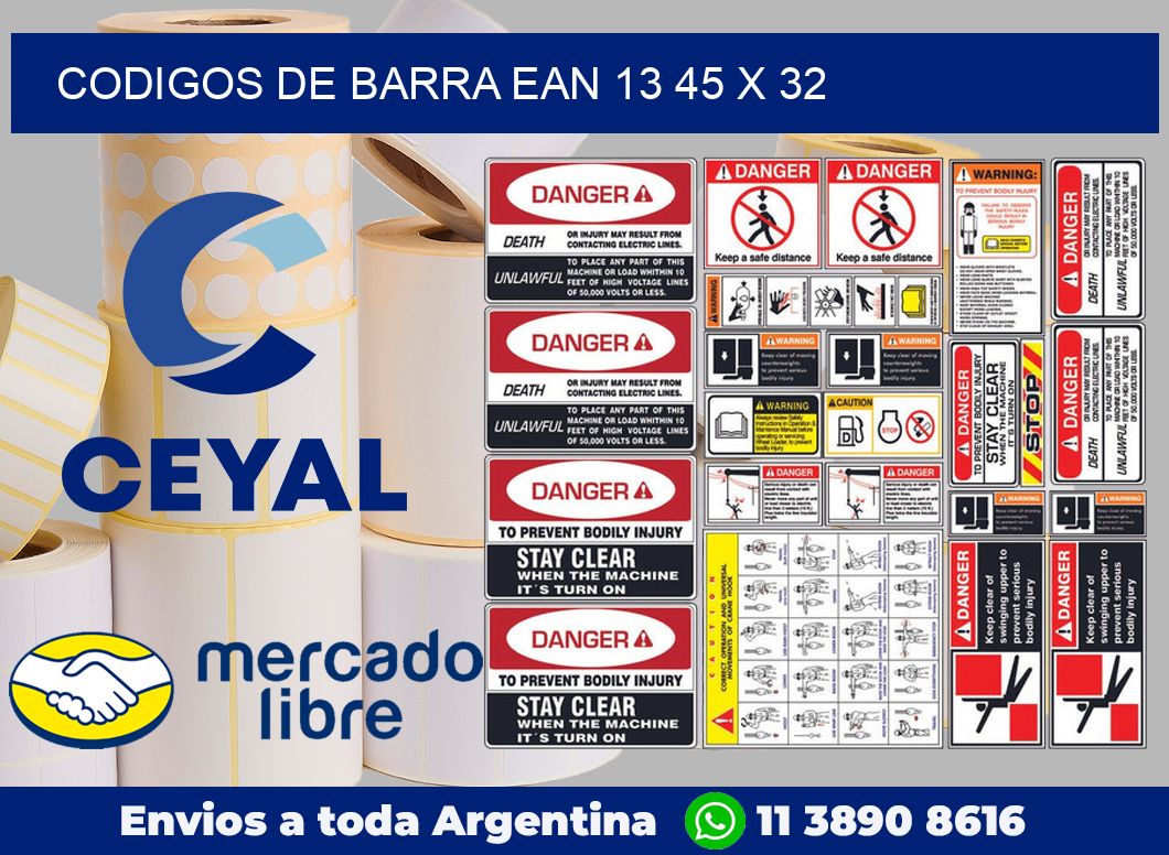 Codigos de barra EAN 13 45 x 32