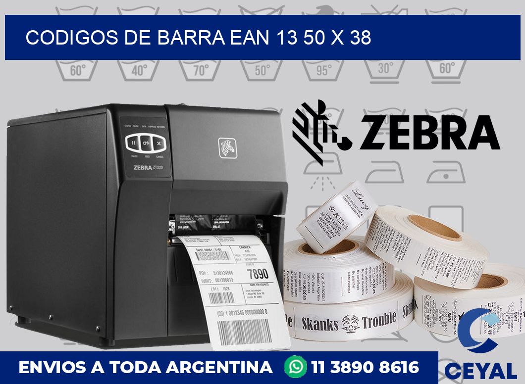 Codigos de barra EAN 13 50 x 38