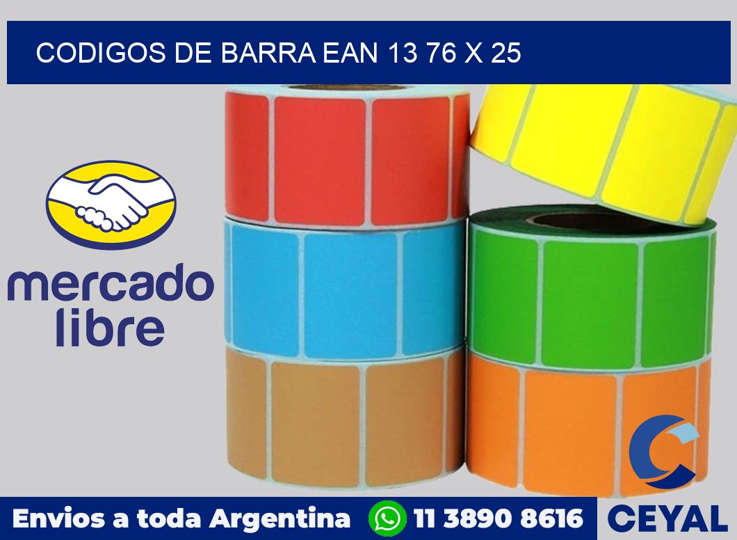 Codigos de barra EAN 13 76 x 25