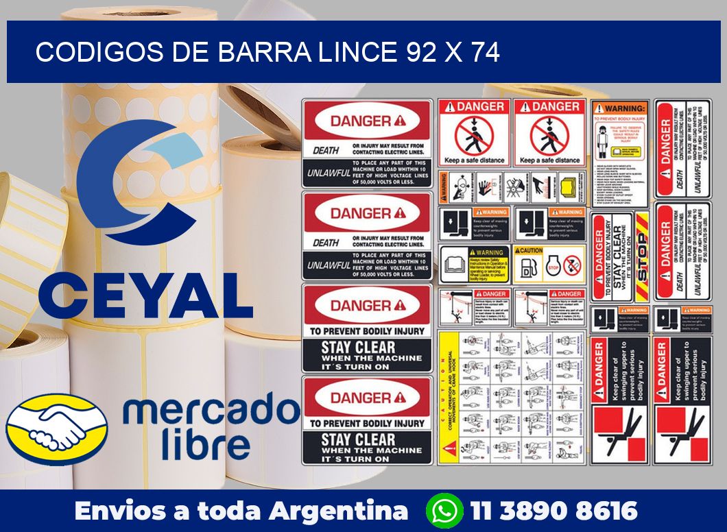 Codigos de barra Lince 92 x 74