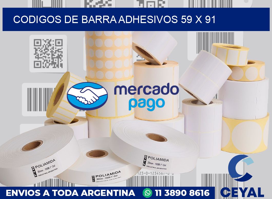 Codigos de barra adhesivos 59 x 91