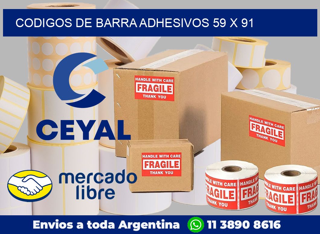 Codigos de barra adhesivos 59 x 91