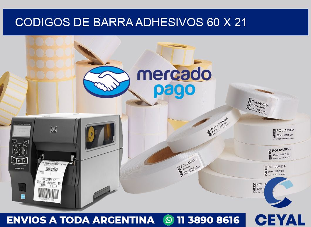 Codigos de barra adhesivos 60 x 21