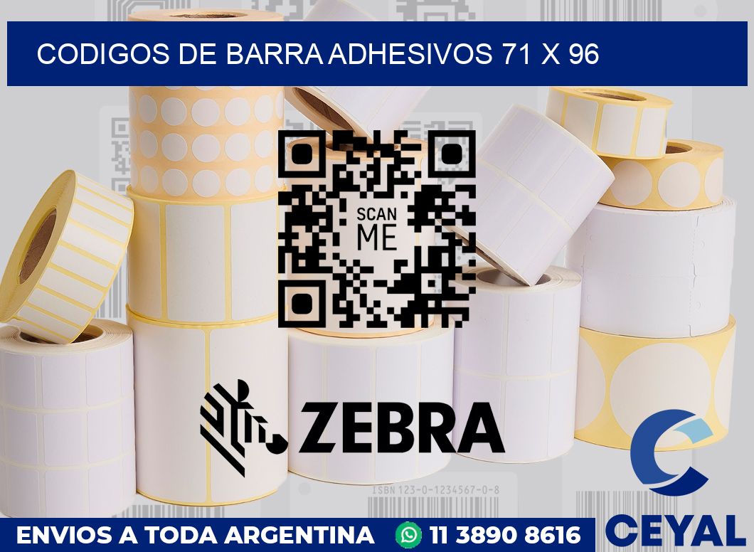 Codigos de barra adhesivos 71 x 96