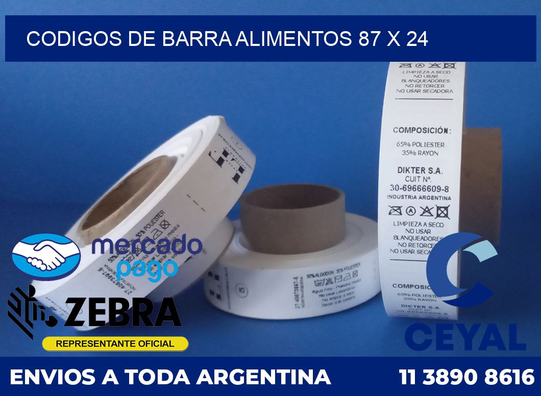 Codigos de barra alimentos 87 x 24