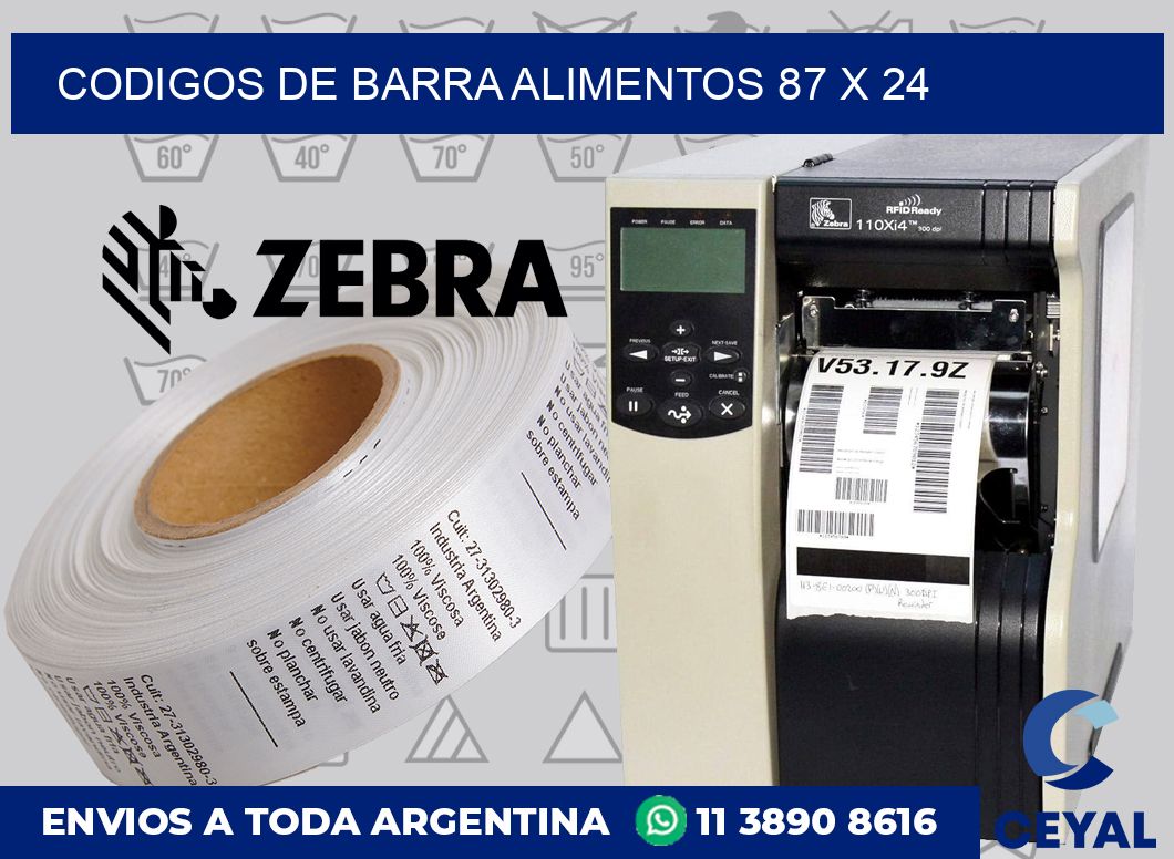 Codigos de barra alimentos 87 x 24