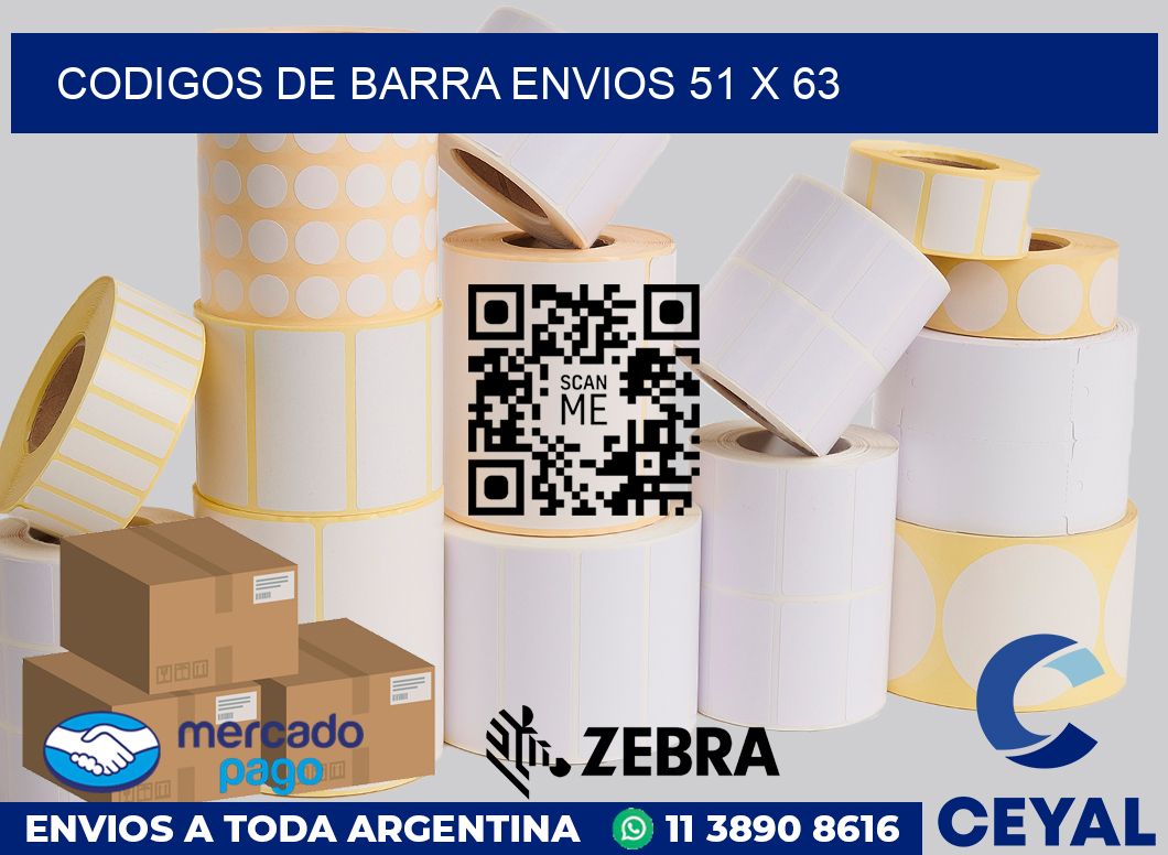 Codigos de barra envios 51 x 63