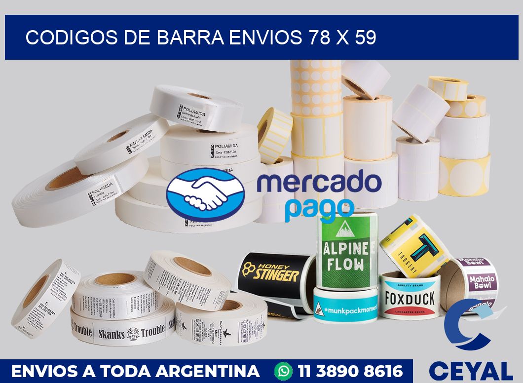 Codigos de barra envios 78 x 59