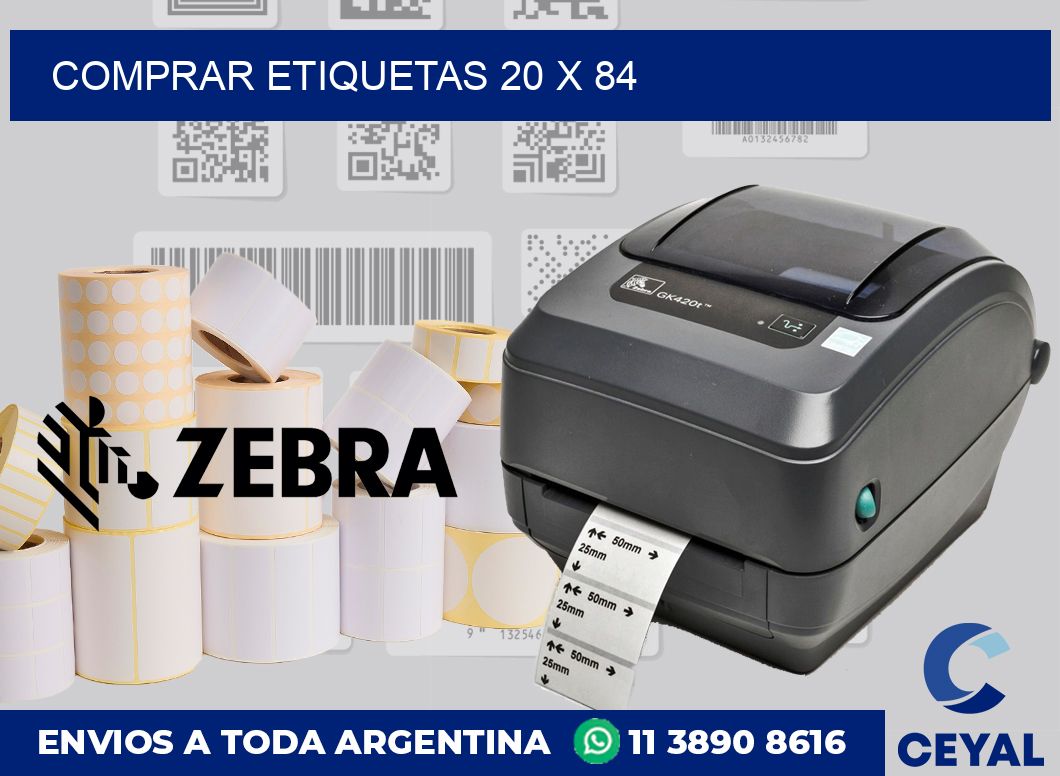 Comprar etiquetas 20 x 84