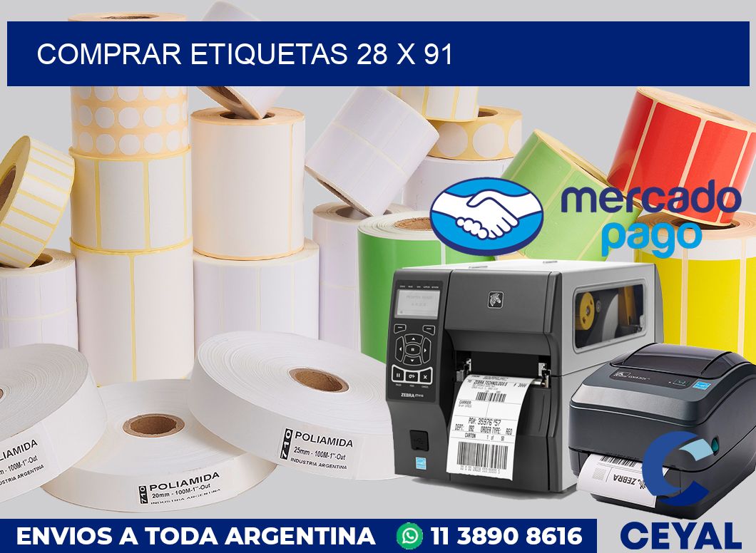 Comprar etiquetas 28 x 91