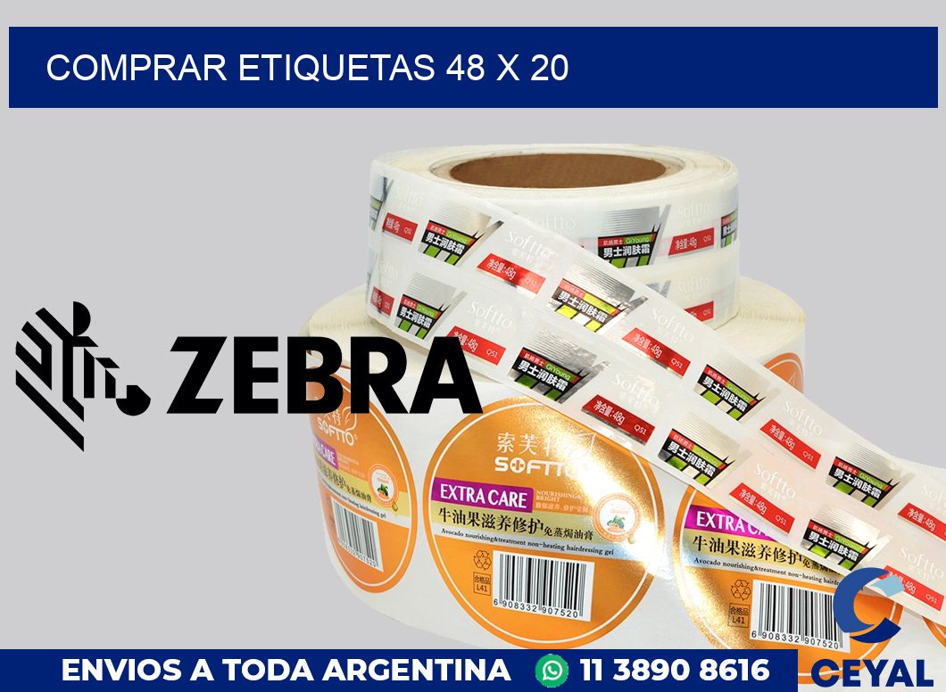 Comprar etiquetas 48 x 20