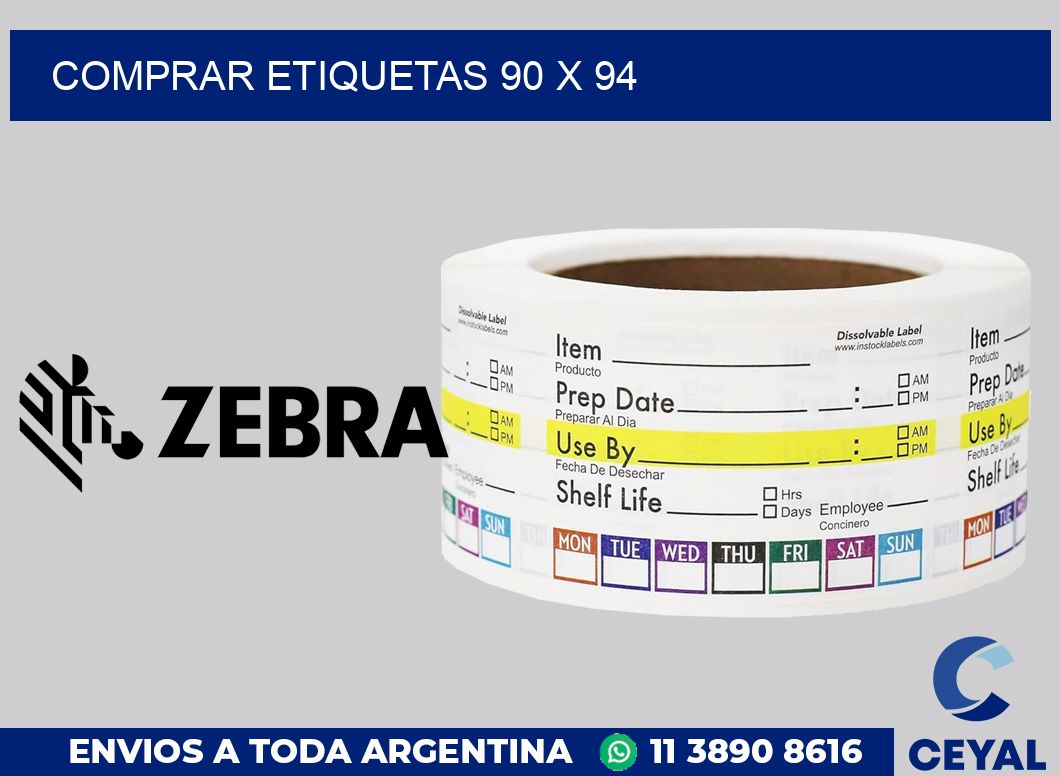 Comprar etiquetas 90 x 94