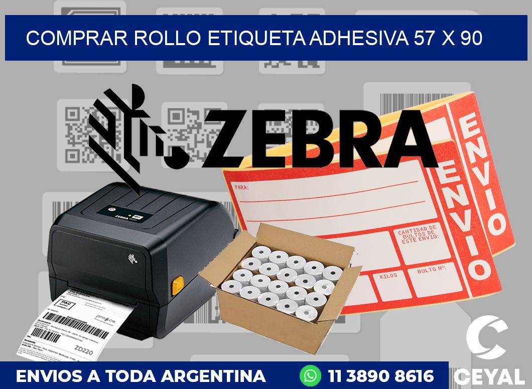 Comprar rollo etiqueta adhesiva 57 x 90
