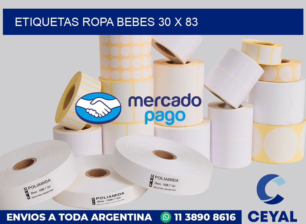 Etiquetas ropa bebes 30 x 83