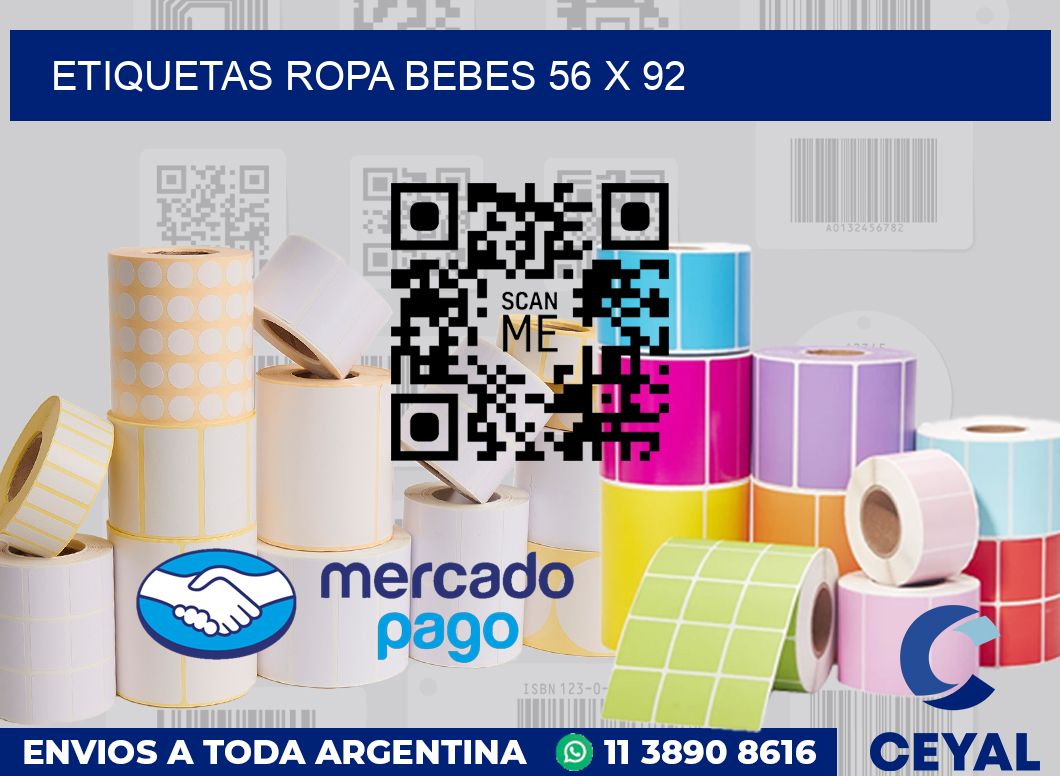 Etiquetas ropa bebes 56 x 92