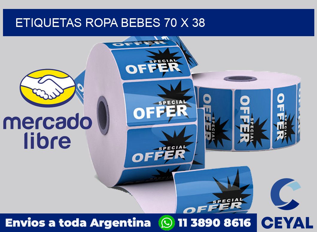 Etiquetas ropa bebes 70 x 38