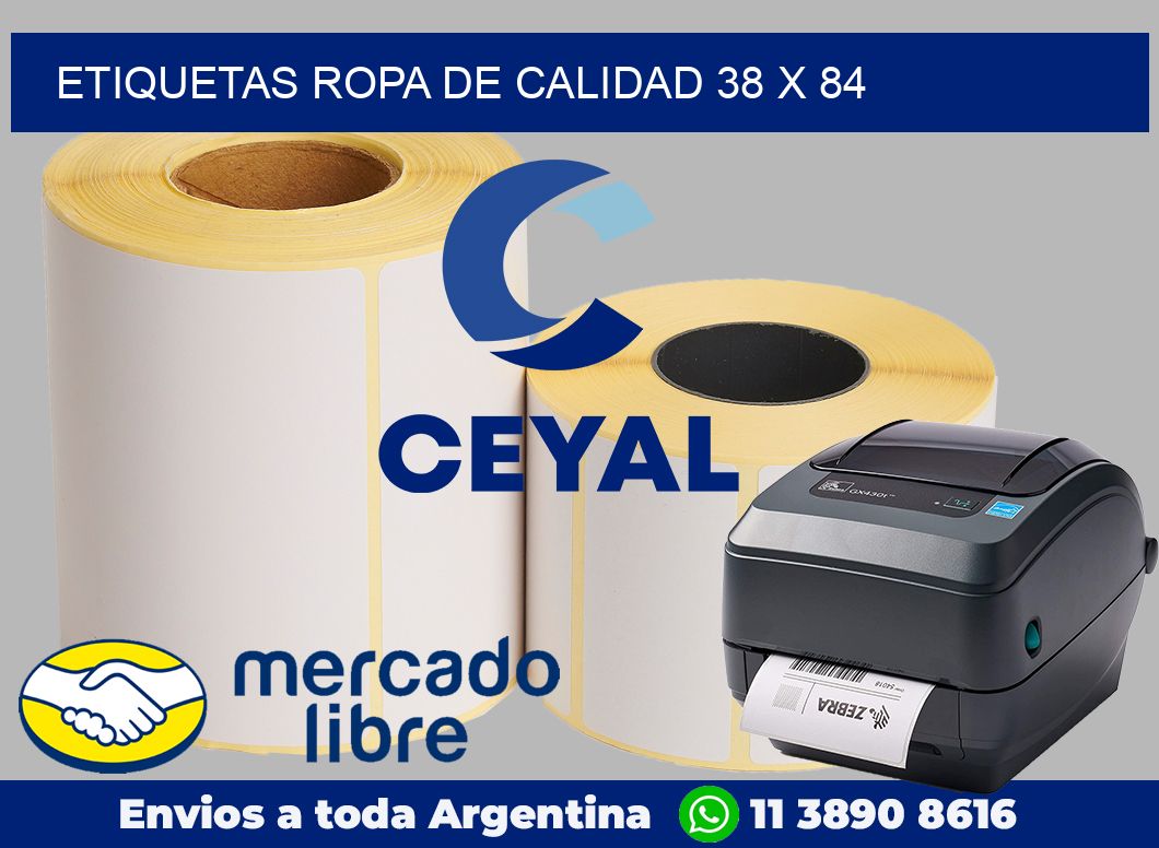Etiquetas ropa de calidad 38 x 84