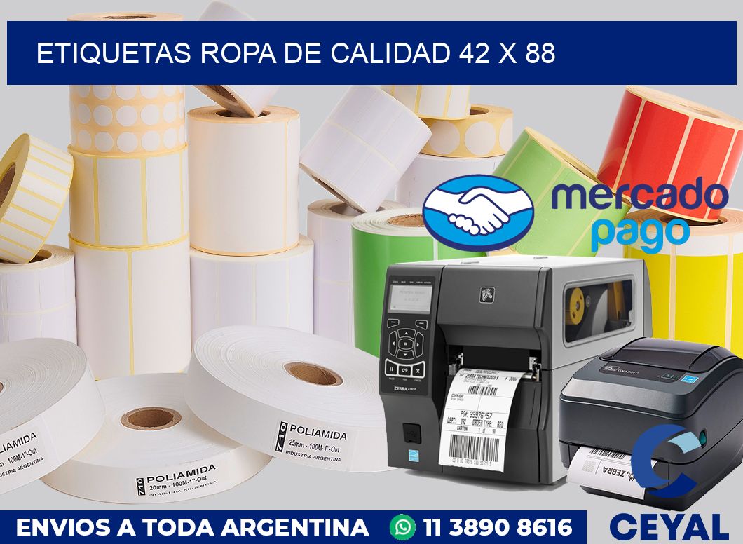 Etiquetas ropa de calidad 42 x 88