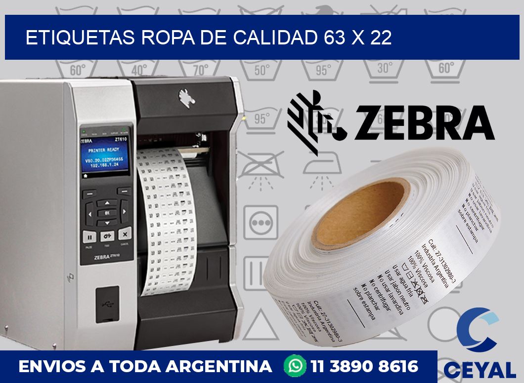 Etiquetas ropa de calidad 63 x 22