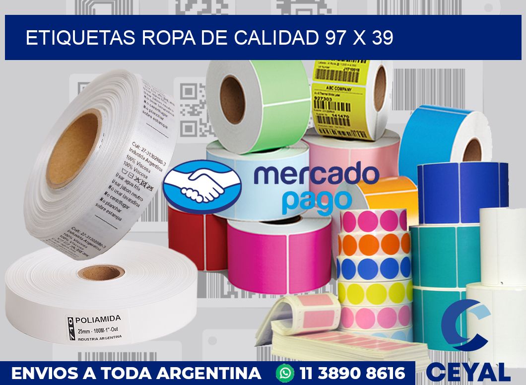 Etiquetas ropa de calidad 97 x 39