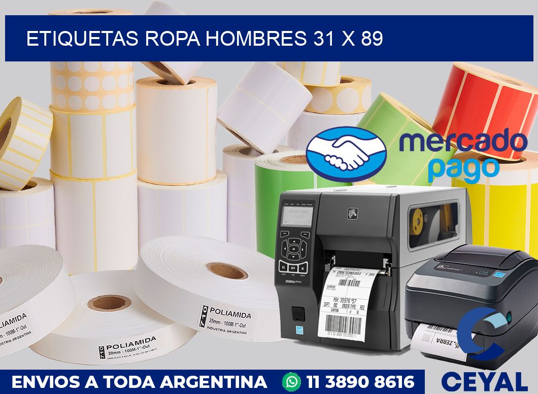 Etiquetas ropa hombres 31 x 89