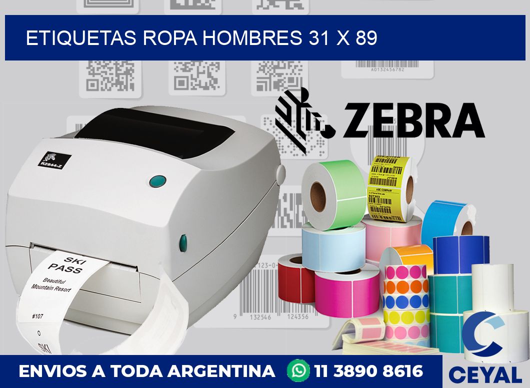 Etiquetas ropa hombres 31 x 89