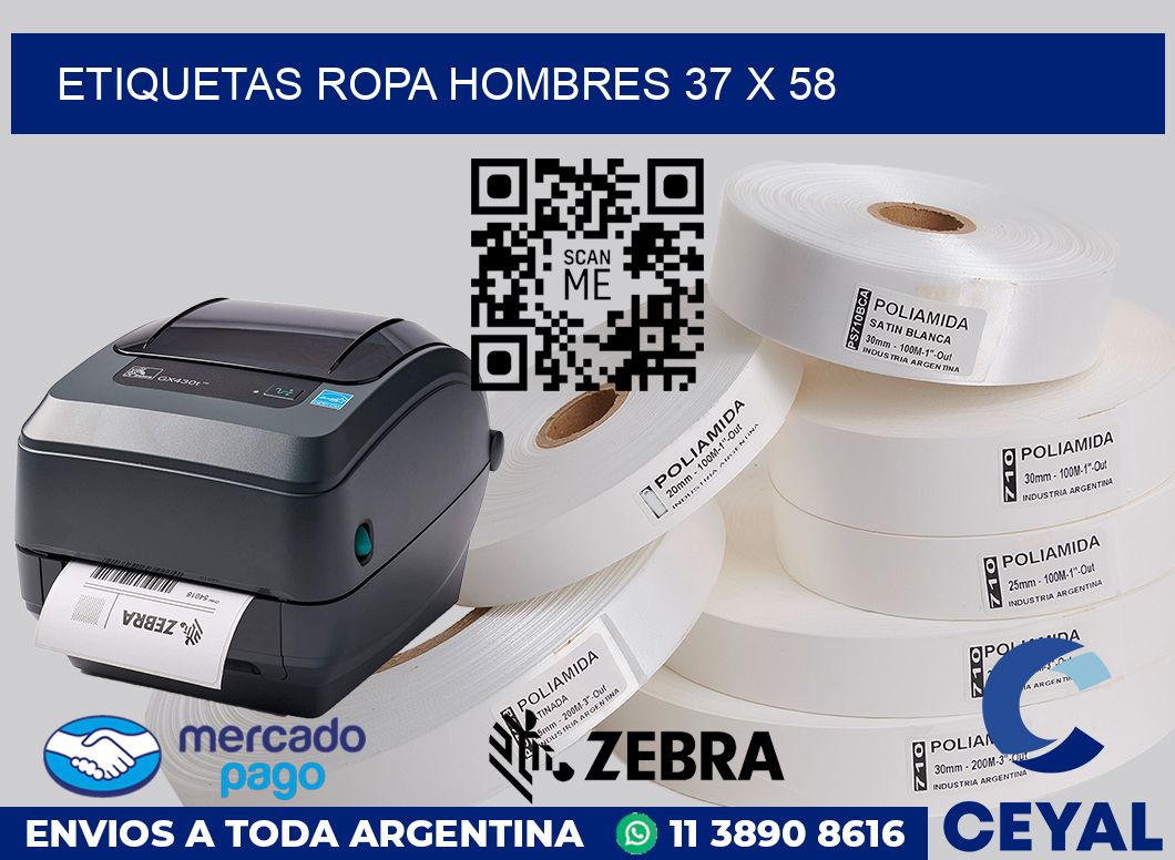 Etiquetas ropa hombres 37 x 58