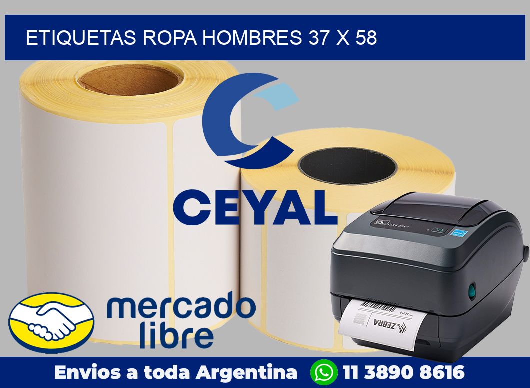 Etiquetas ropa hombres 37 x 58