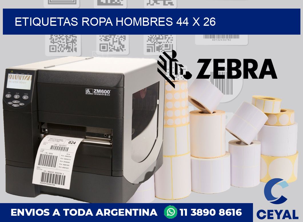 Etiquetas ropa hombres 44 x 26