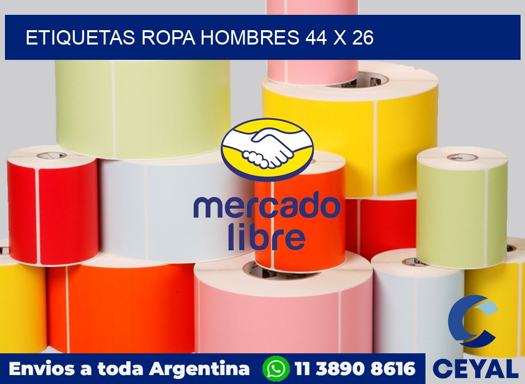 Etiquetas ropa hombres 44 x 26
