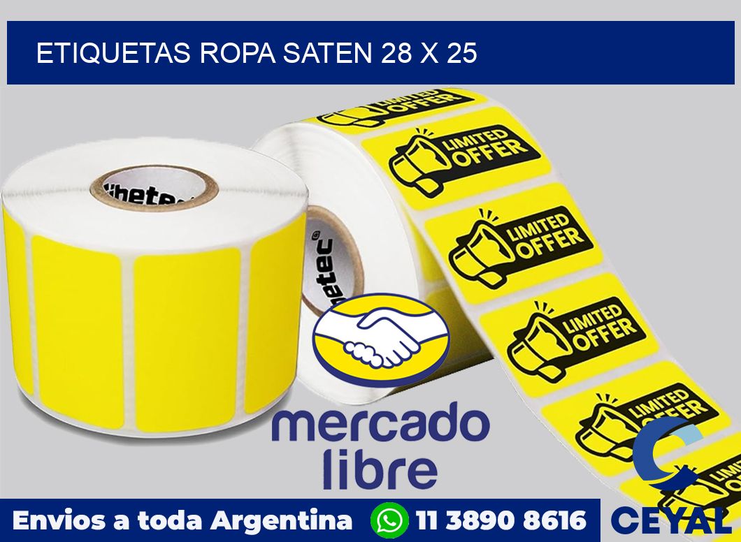 Etiquetas ropa saten 28 x 25