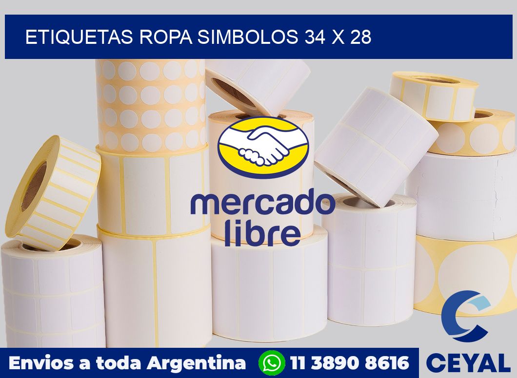 Etiquetas ropa simbolos 34 x 28