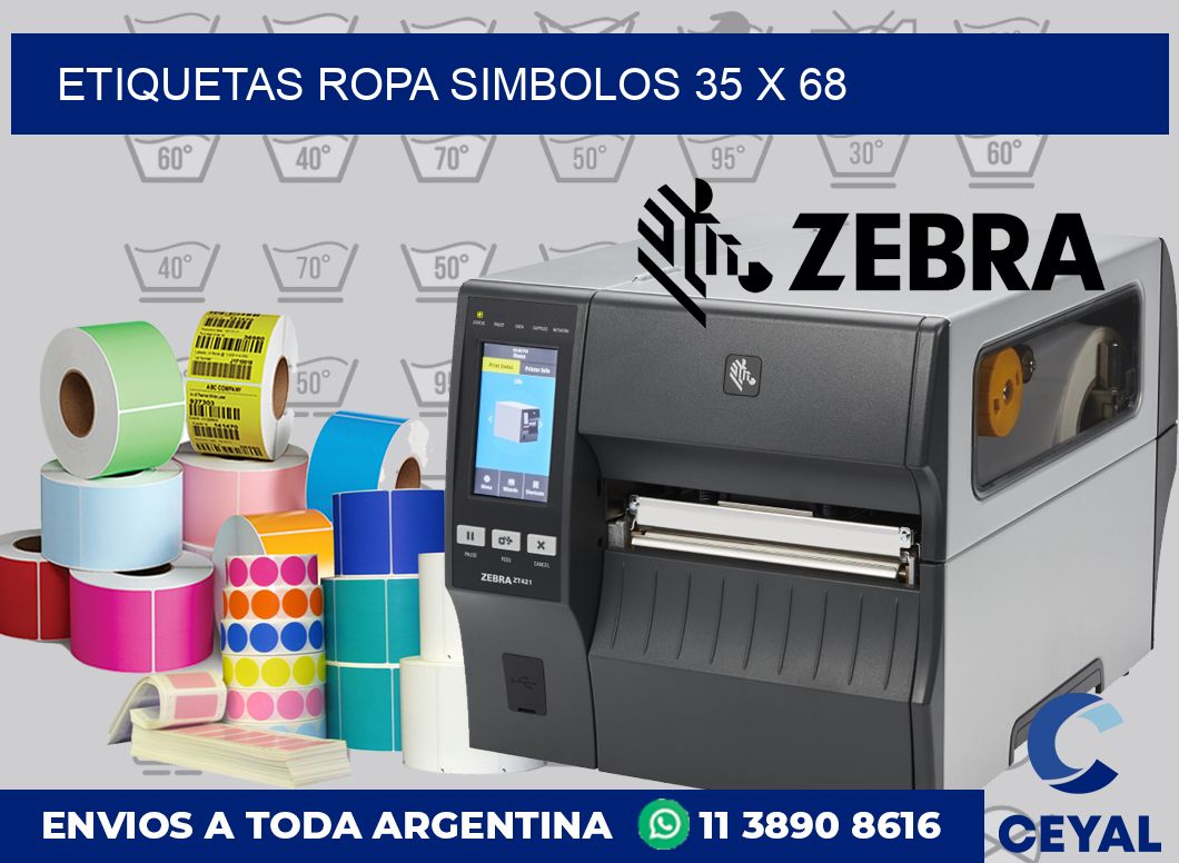 Etiquetas ropa simbolos 35 x 68