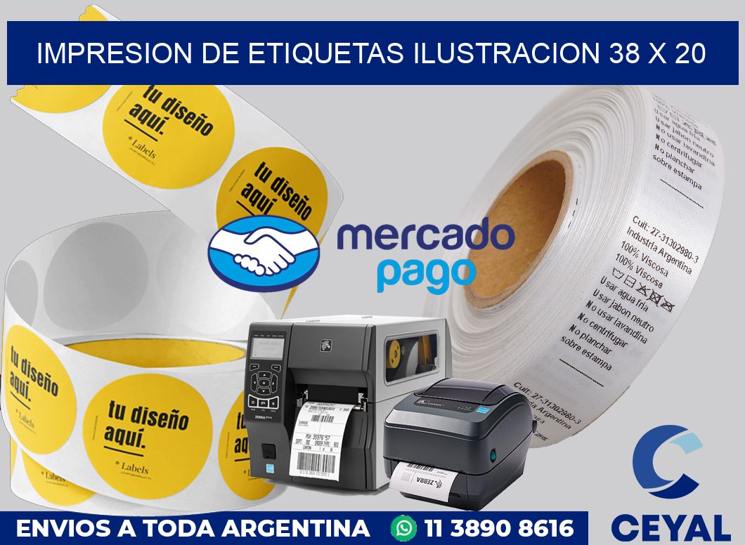 Impresion de etiquetas ilustracion 38 x 20