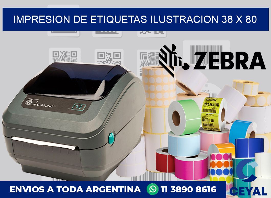 Impresion de etiquetas ilustracion 38 x 80